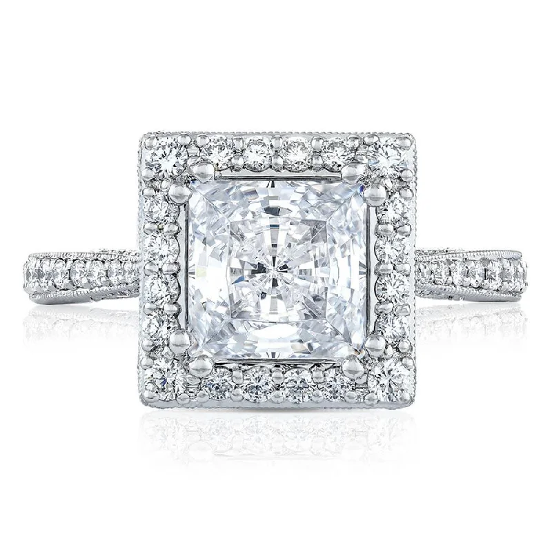 engagement rings with beautiful halo designs for women-Princess Bloom Engagement Ring