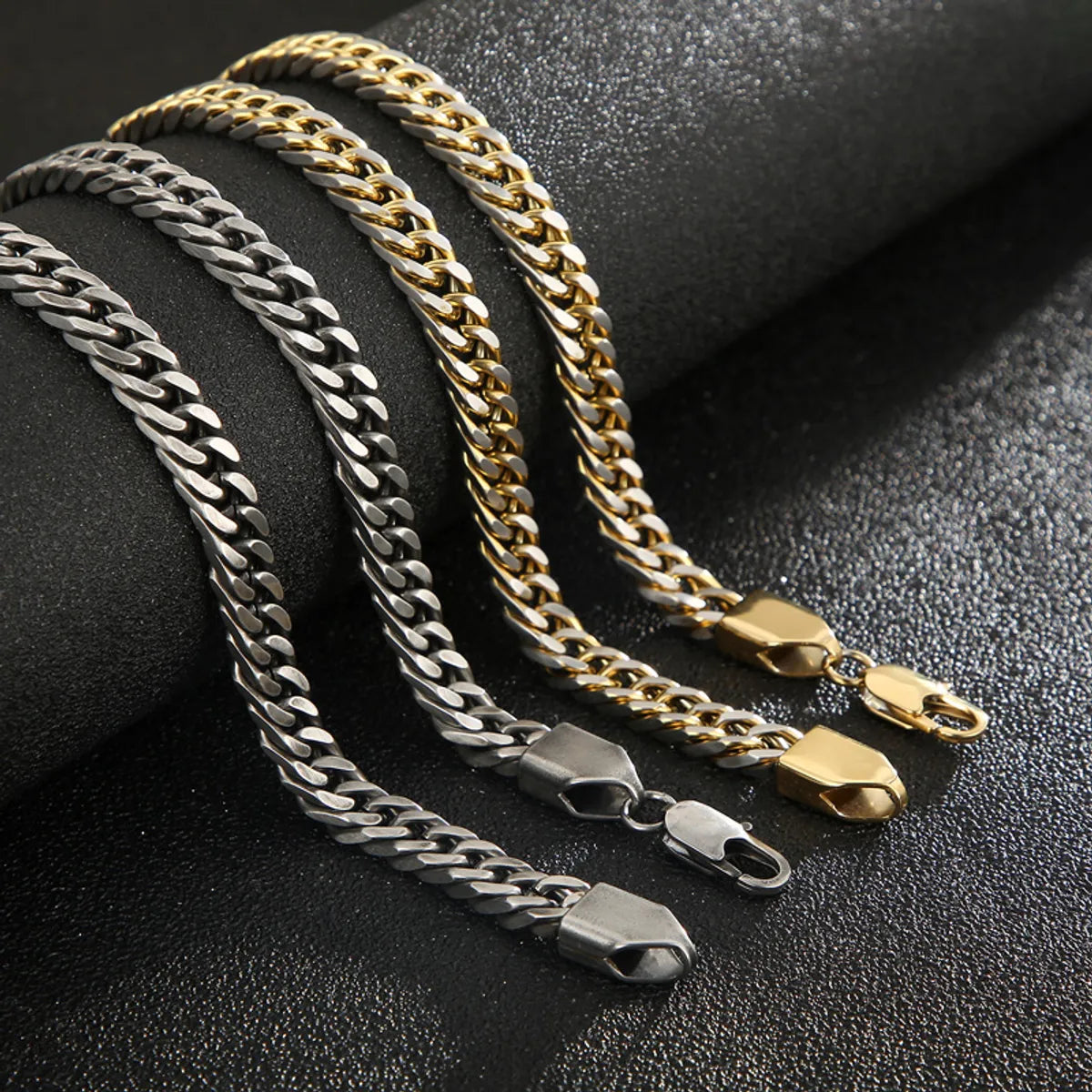 diamond cuff bracelets for women-Fashion Solid Color Titanium Steel Plating Men's Bracelets Necklace