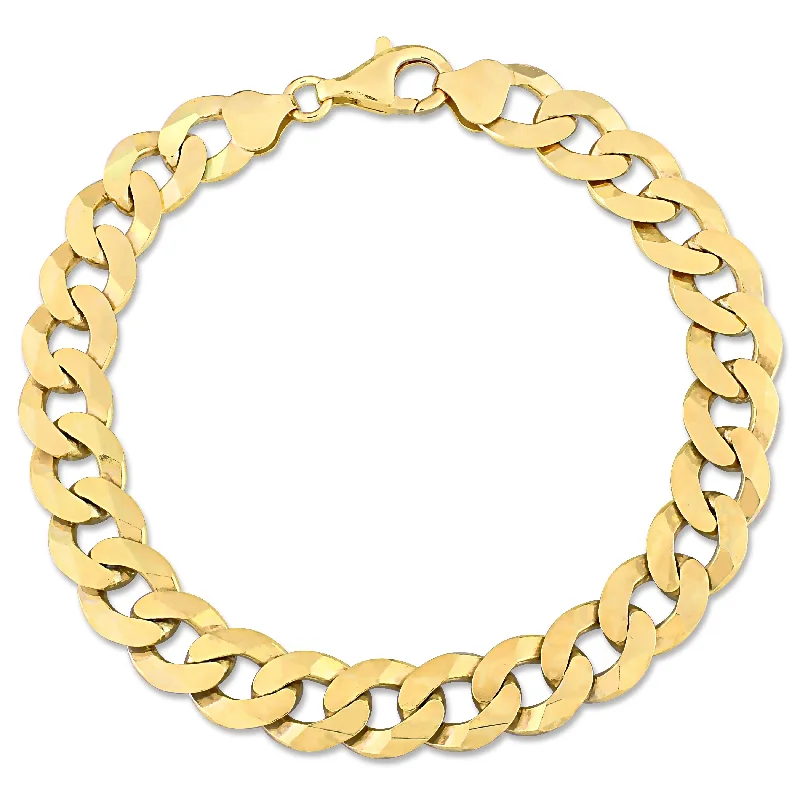 engraved bangles for women-Miadora 18kt Yellow Gold Plated Sterling Silver Curb Chain Men's Bracelet