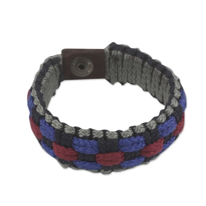 cross bracelets for women-Handmade Men's Recycled 'Excellence' Bracelet (Ghana)