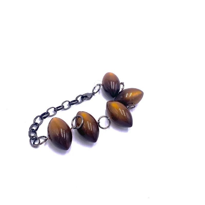 gemstone-encrusted bangles for women-Chocolate Moonglow Pod Stations Bracelet