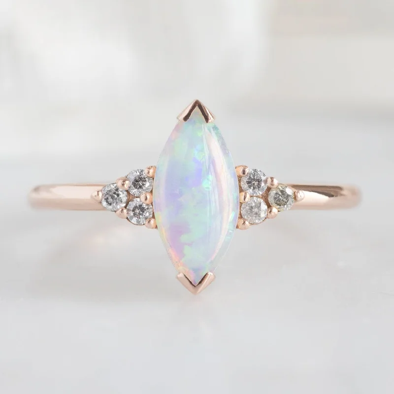 modern engagement rings for women-The Ivy Ring | 0.37ct Marquise Opal in 14K Rose Gold