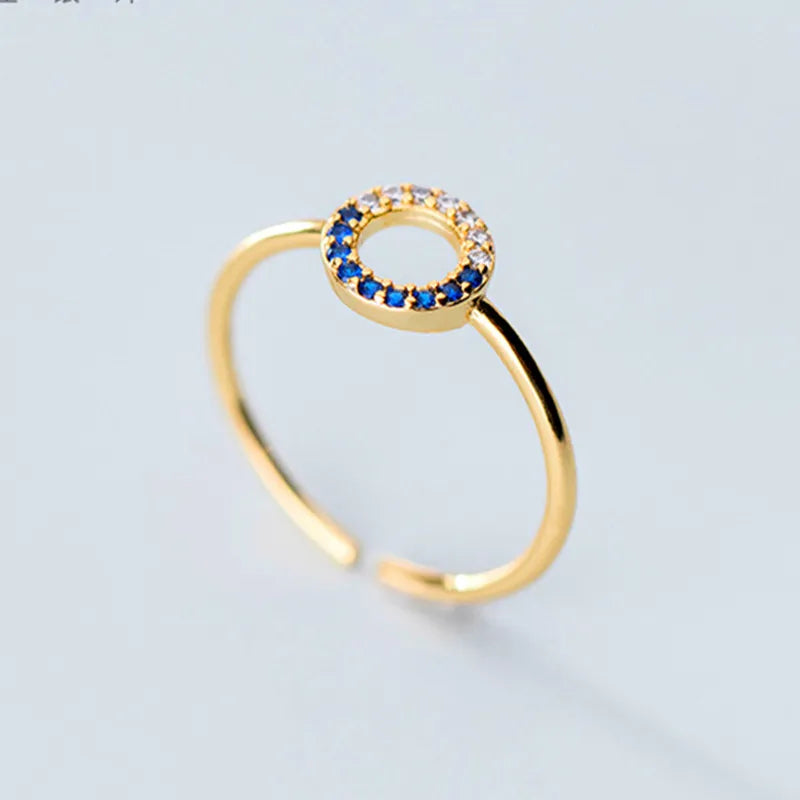 custom rings for women-Wholesale Simple Style Solid Color Copper Plating Inlay Silver Plated Rhinestones Rings