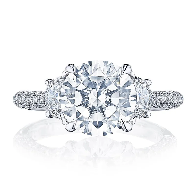 engagement rings with radiant diamonds and sapphires for women-Round 3-Stone Engagement Ring