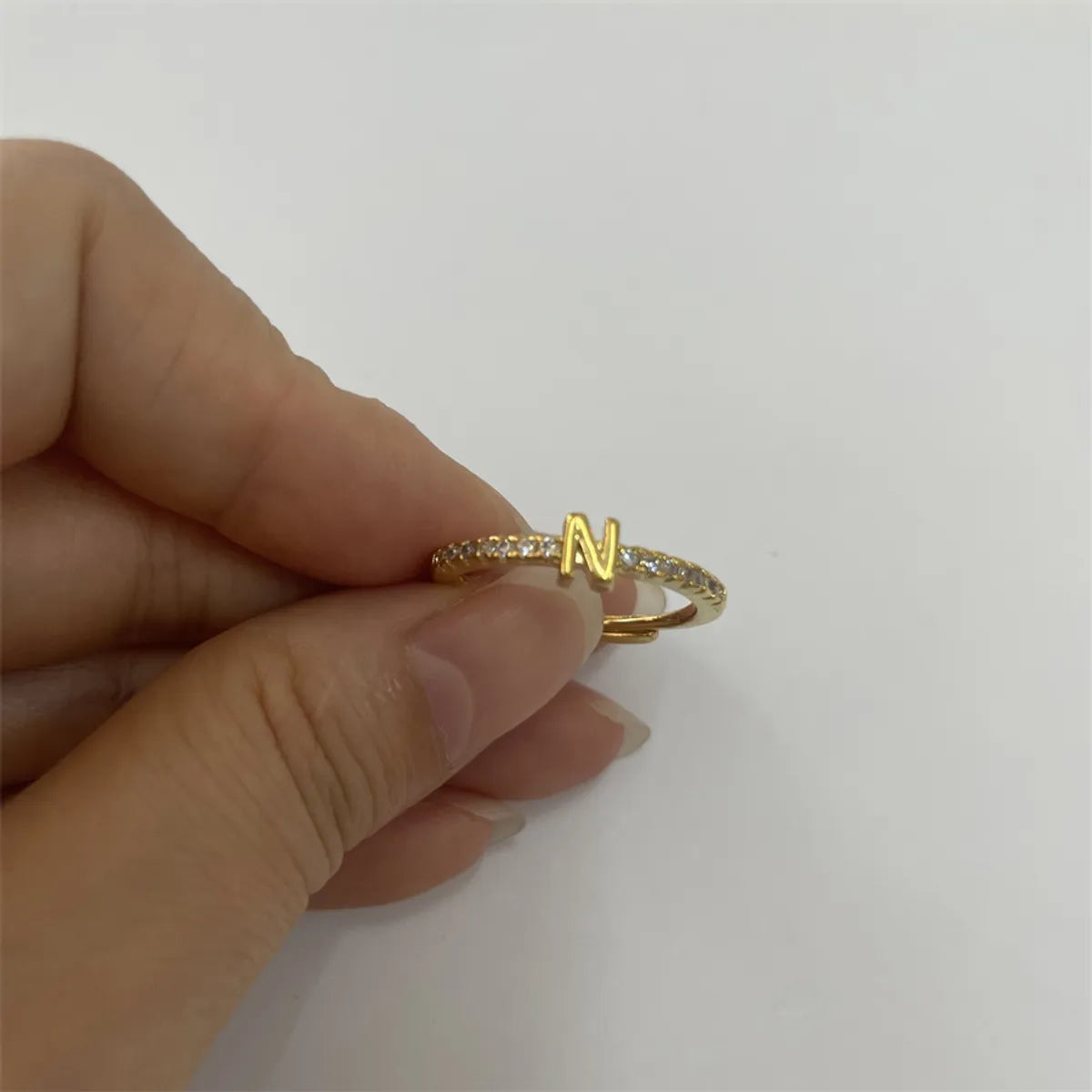 14K Real Gold-Letter N