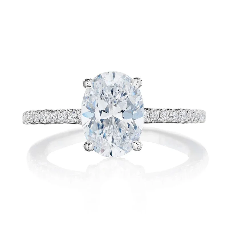 stunning engagement rings with round diamonds and sapphires-Oval Solitaire Engagement Ring