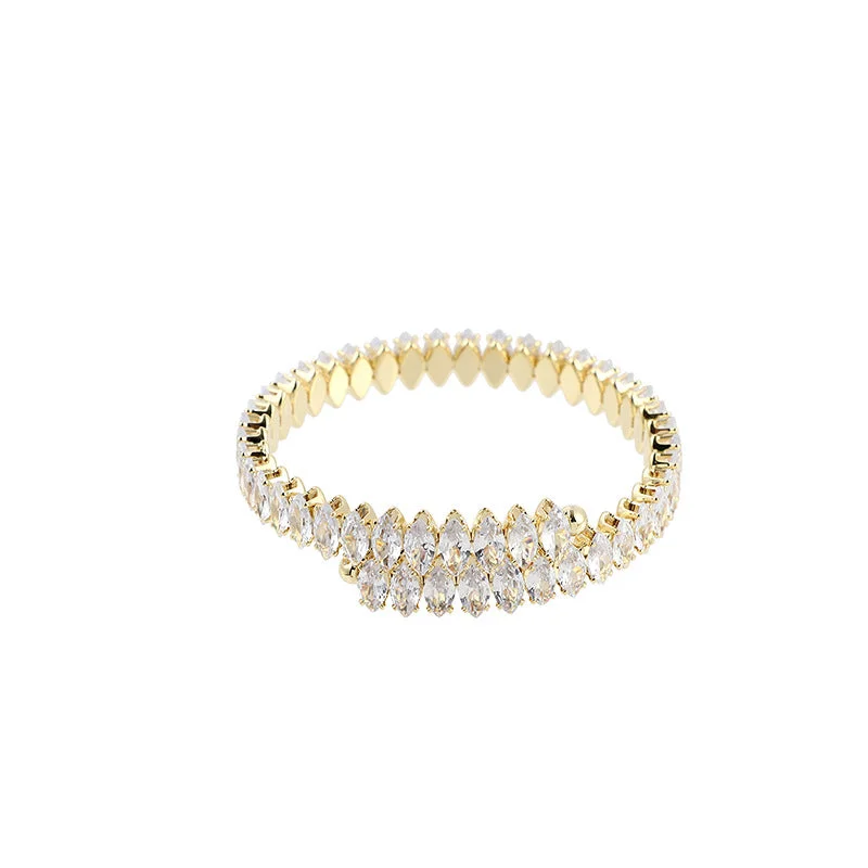 ER1369-White Zirconium-Gold Bracelet