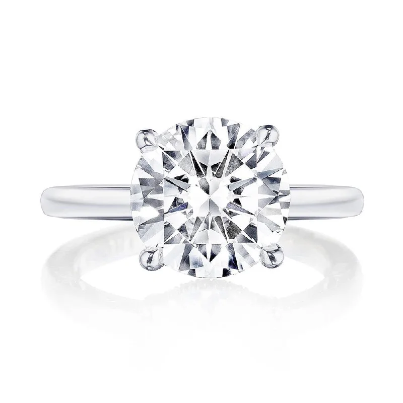 engagement rings with simple and classic designs-Round Solitaire Engagement Ring