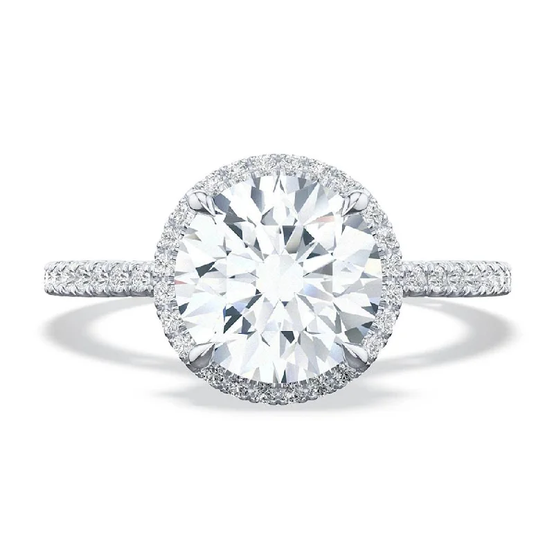 engagement rings with intricate pave designs-Round Bloom Engagement Ring