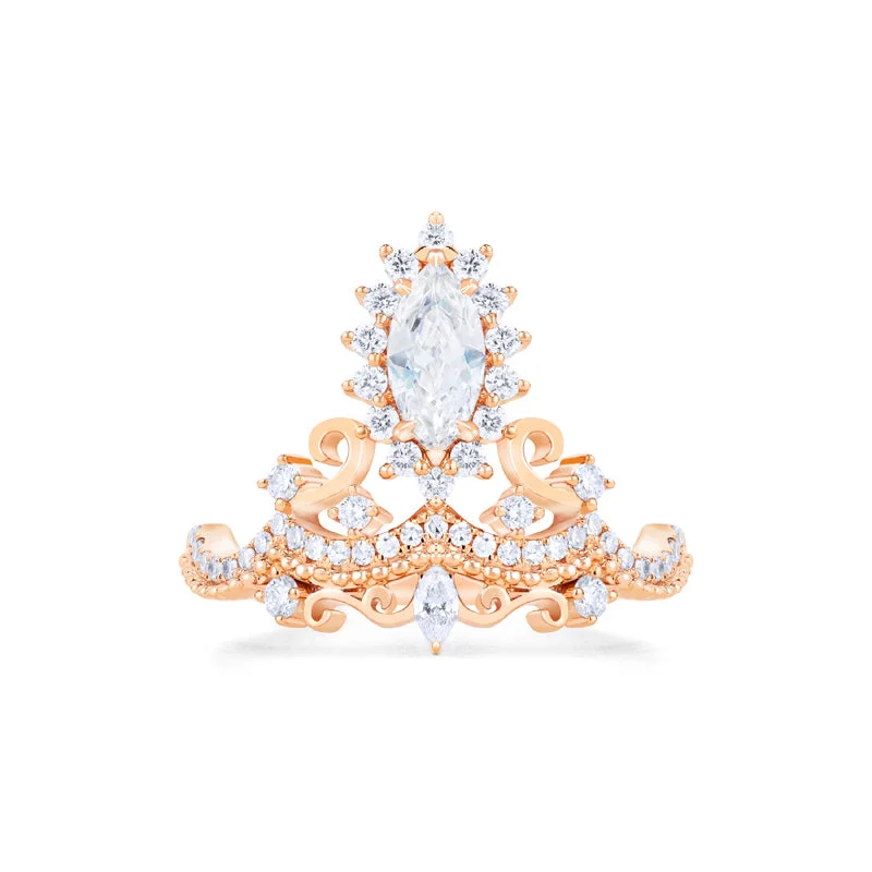 designer engagement rings for women-[Versailles] Le Chateau Marquise Engagement Ring in Diamond / Moissanite