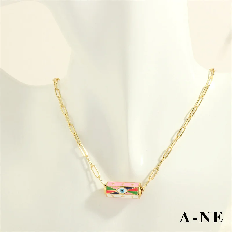 SET0329-A-Pink Eye Necklace