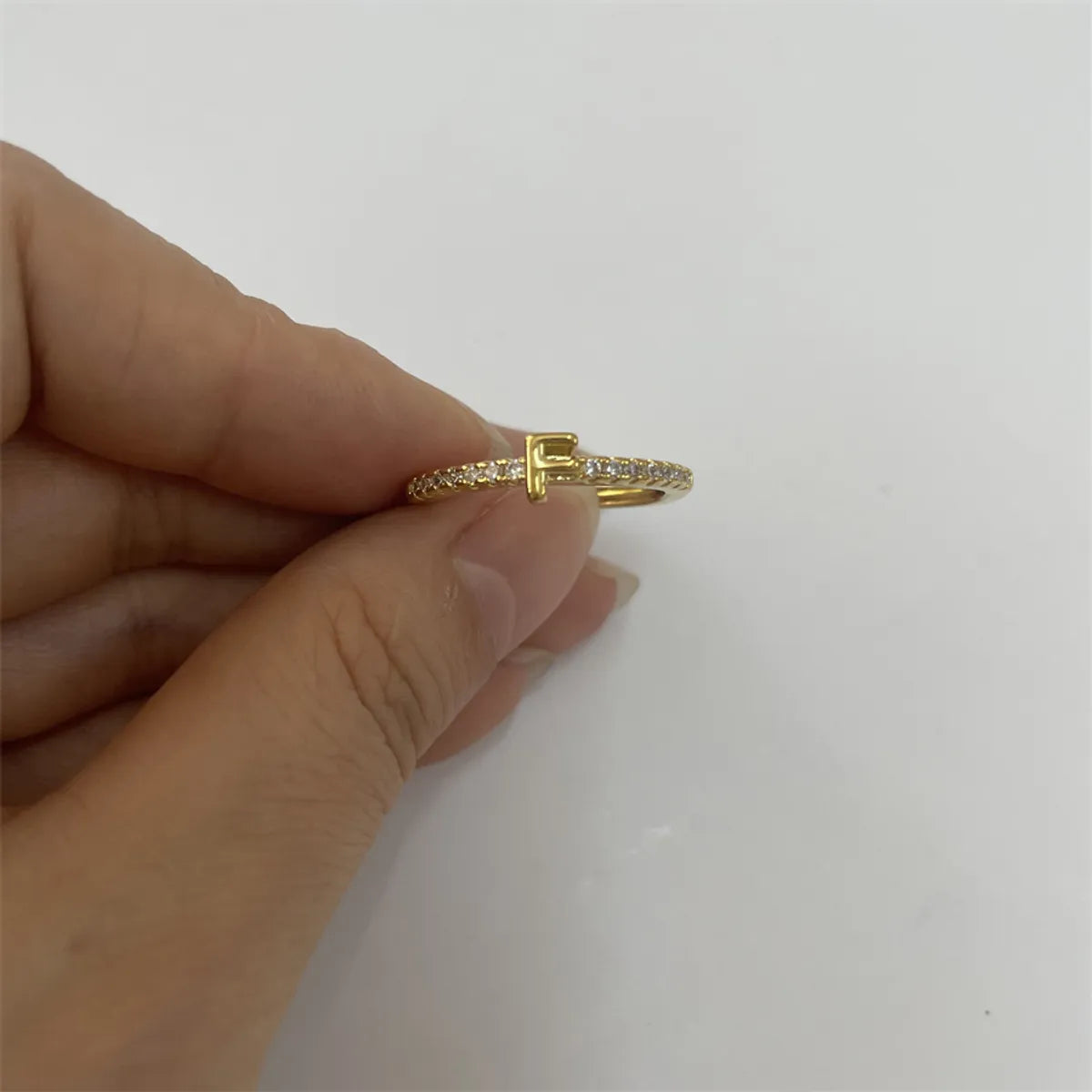 14K Real Gold-Letter F