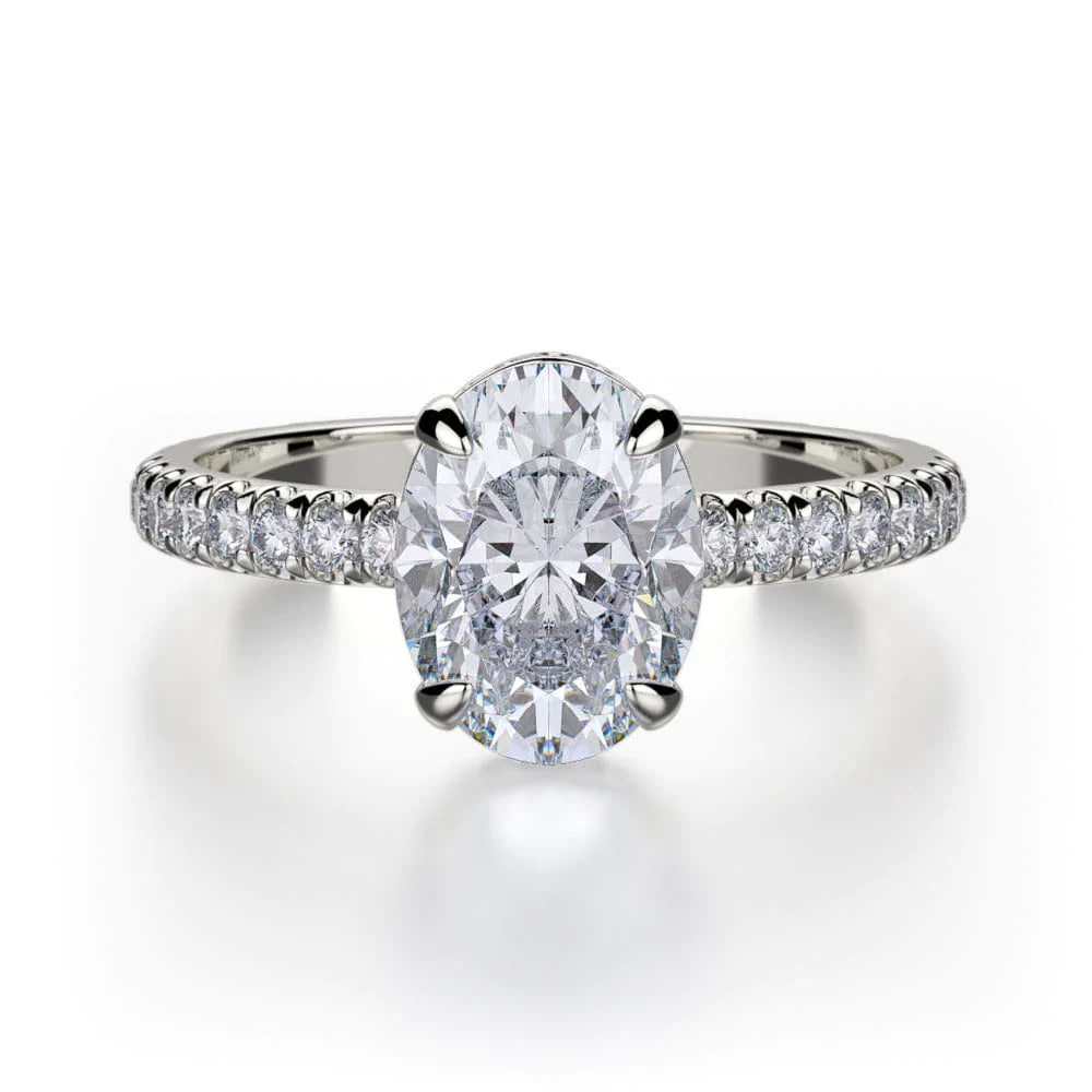 vintage engagement rings with radiant diamond accents-Crown R715-2