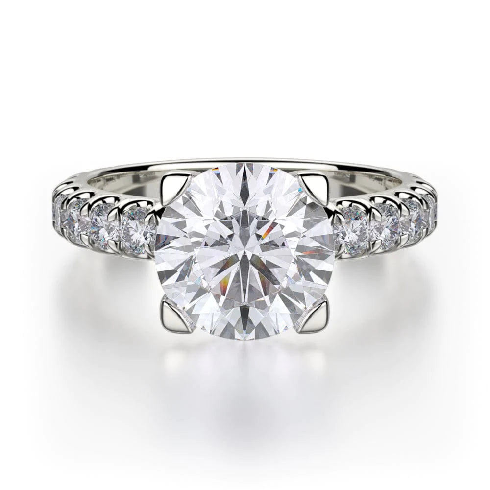 engagement rings with intricate band designs and diamonds-Europa R371L-3