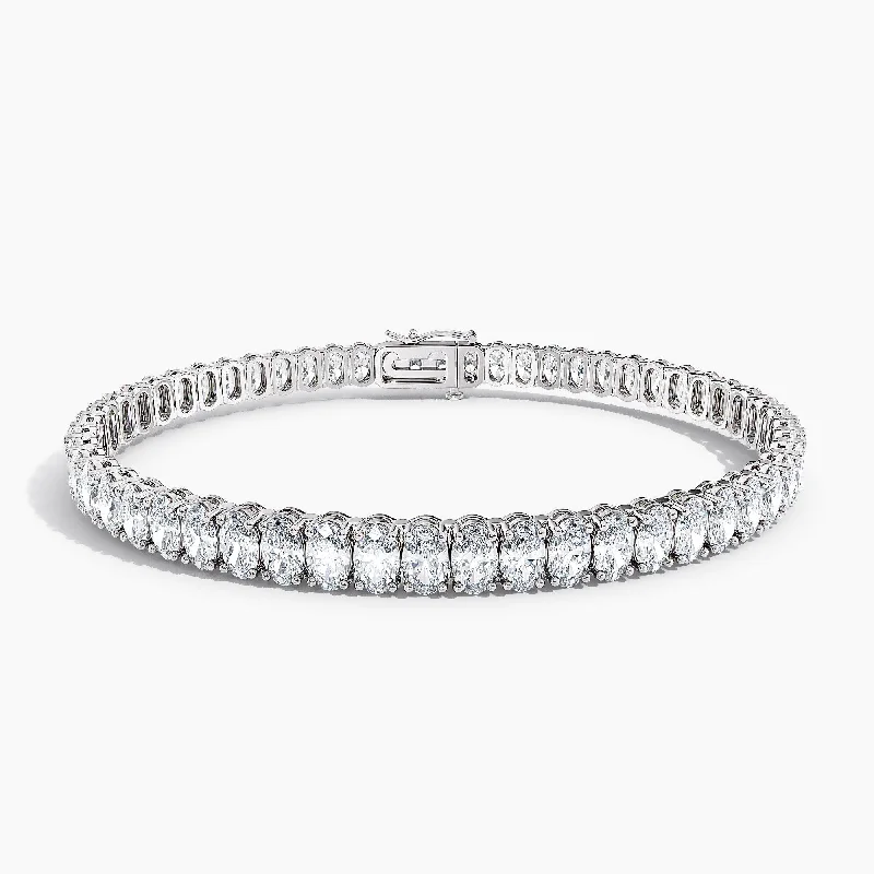 engraved bracelets for women-Auriya 14K Gold Lab Grown Oval Diamond Tennis Bracelet 11.00 ct. tw. (F-G VS)