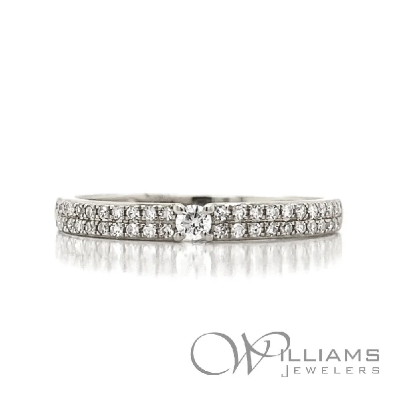 vintage engagement rings with cushion cut diamonds-Williams Signature 14 Karat Diamond Ring