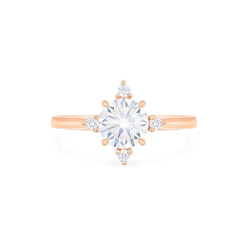 engagement rings with radiant diamonds and yellow gold bands-[Polaris] North Star Engagement Ring in Diamond / Moissanite