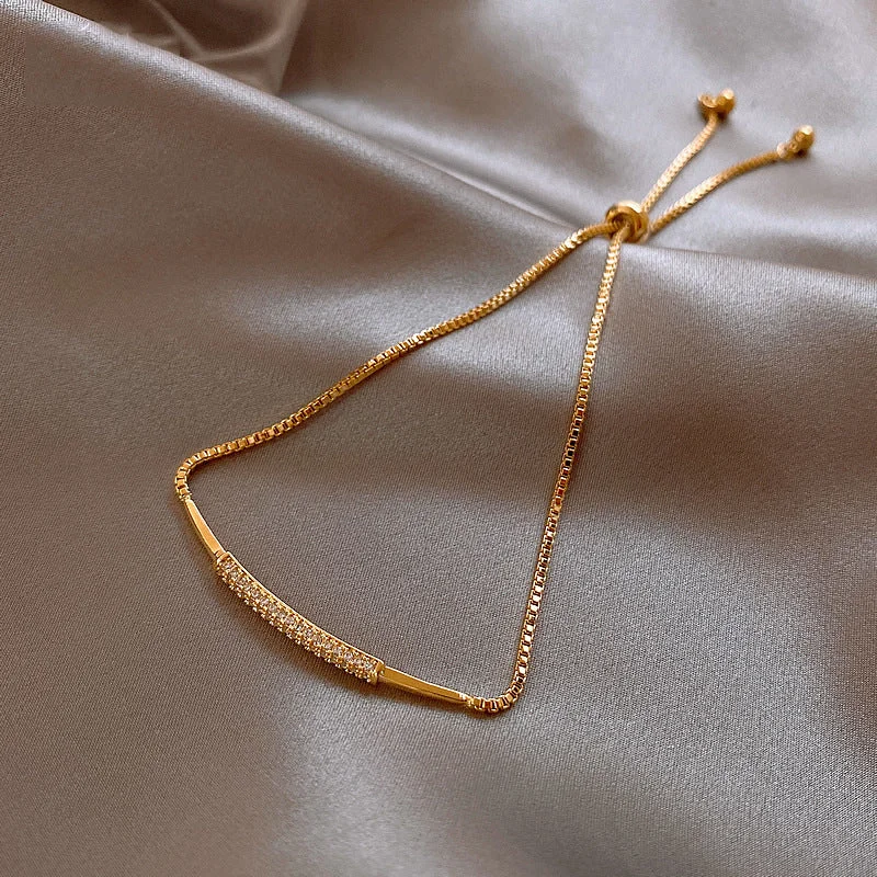 Small Bamboo Long Strip (Copper + Zircon)