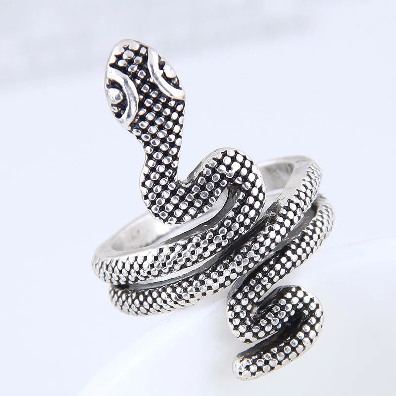 women’s signet rings-Yiwu Jewelry Wholesale Fashion Snake Retro Simple Ring