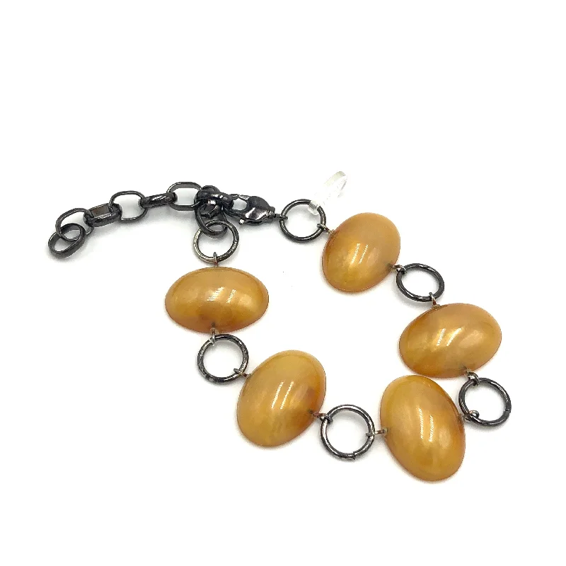 round bangles for women-Gold Aura Jelly Bean Stations Bracelet